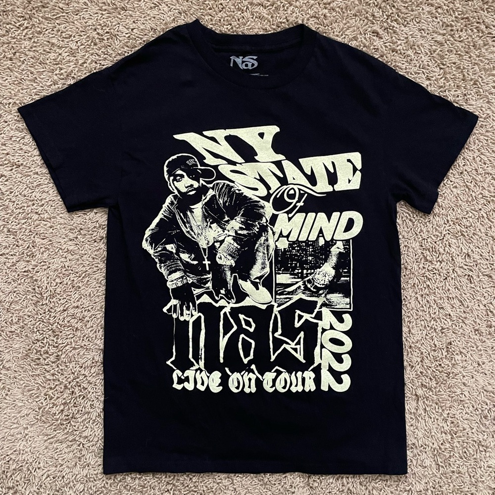 NAS New York State Of Mind Concert Tour T-Shirt Size Small 2022 Double Sided